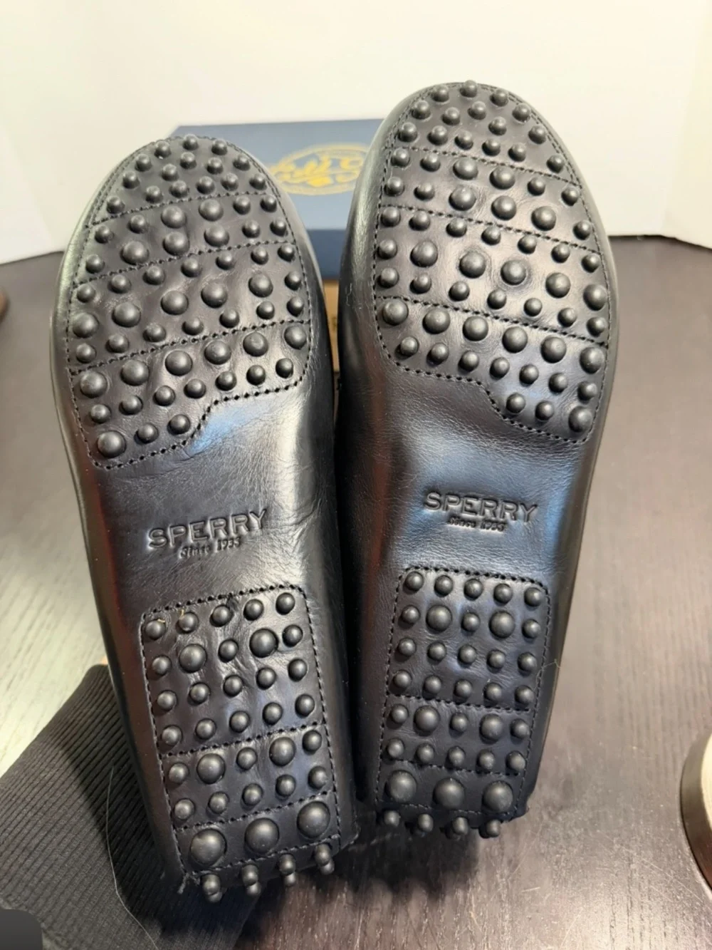 Sperry Gold Cup Meridian Leather Driving Loafers Black Mens 7.5M